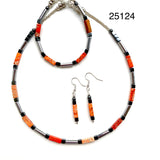 Art Deco inspired Orange Gemstone Necklace - 25124N