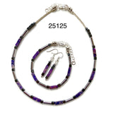 Art Deco inspired Purple Gemstone Necklace - 25125N