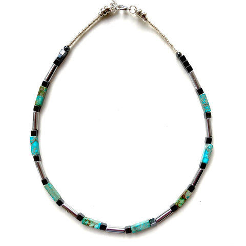 Turquoise Art Deco inspired Gemstone Necklace - 25123N