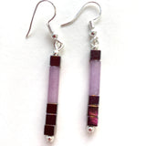 Tubular Purple & Lilac Gemstone Necklace - 24114N