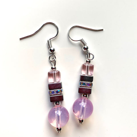 Pink Opalite Gemstone Earrings - 23101ER