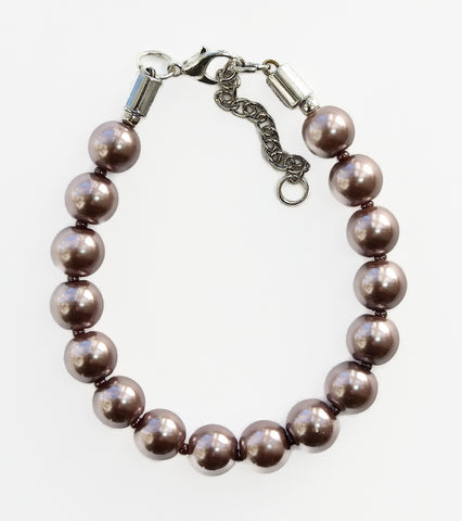 Taupe Pearl bracelet - 17079BR
