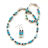 Turquoise and Aqua Gemstone Necklace - 24106N