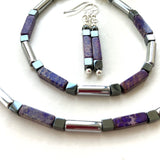 Art Deco inspired Purple Gemstone Necklace - 25125N