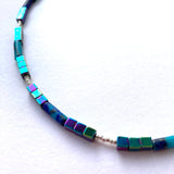 Tubular Blue Gemstone Necklace - 24115N