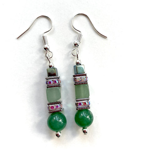 Green Gemstone Earrings - 25103ER