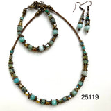 Aqua & Bronze Gemstone Necklace - 25119N