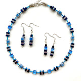 Blue Ceramic, Crystal & Gemstone Bracelet - 24118BR