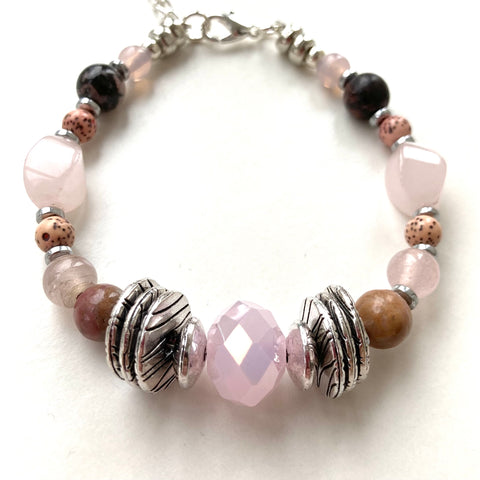Pink Rhodochrosite Gemstone Bracelet - 26106BR
