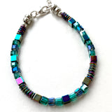 Sea Green Crystal & Gemstone Bracelet -26104BR