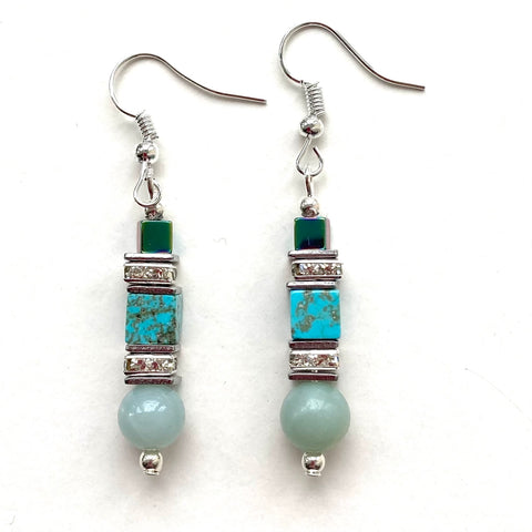Turquoise & Aqua Gemstone Earrings - 24106ER