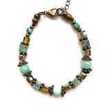 Aqua & Bronze Gemstone Bracelet - 25119BR