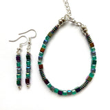 Sea Green Crystal & Gemstone Bracelet -26104BR