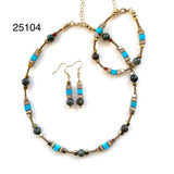 Turquoise & Gold Gemstone Earrings - 25104ER