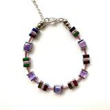 Lilac Ceramic, Crystal & Gemstone Bracelet - 25114BR
