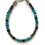 Sea Green Crystal & Gemstone Bracelet -26104BR