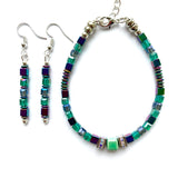 Sea Green Ceramic, Crystal & Gemstone Bracelet - 26105BR