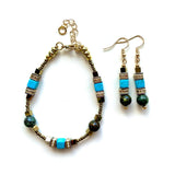 Turquoise & Gold Gemstone Bracelet - 25104BR
