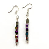 Silver & Purple Gemstone & Crystal Earrings - 26102ER