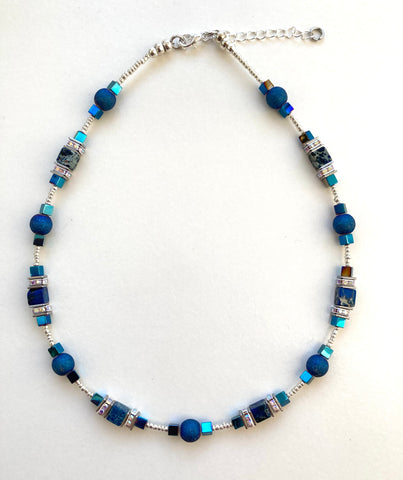 Dark Blue Gemstone Necklace - 24104N