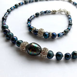 Nave Blue Freshwater Pearl Earrings = 26109ER