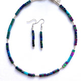 Tubular Blue Gemstone Necklace - 24115N