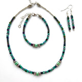 Sea Green Ceramic, Crystal & Gemstone Bracelet - 26105BR