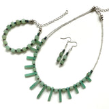 Aventurine Fan Necklace - 25115N