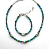 Sea Green Ceramic, Crystal & Gemstone Bracelet - 26105BR