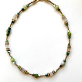Green and Gold Gemstone Necklace - 24105N