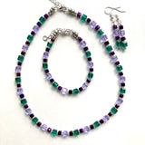 Purple & Green Crystal Bracelet - 25106BR