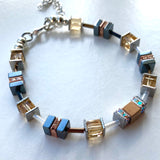 Rose Gold and Grey Hematite and Crystal Necklace - 23118N