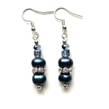 Nave Blue Freshwater Pearl Earrings = 26109ER