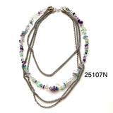 Multi-Chain and Fluorite Necklace - 25107N