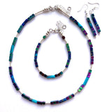 Tubular Blue Gemstone Earrings - 24115ER