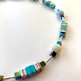 Turquoise and Aqua Gemstone Necklace - 24106N