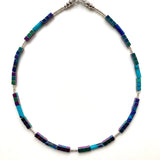 Tubular Blue Gemstone Necklace - 24115N