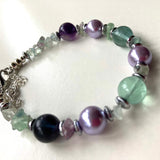 Fluorite and Pearl Gemstone Bracelet - 22129BR