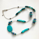 Long Turquoise Gemstone Necklace - 23122N