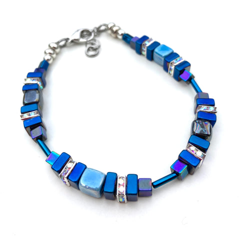 Blue Ceramic and Gemstone Bracelet 22110BR