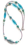 Long Teal and Aqua Gemstone Necklace - 20112N