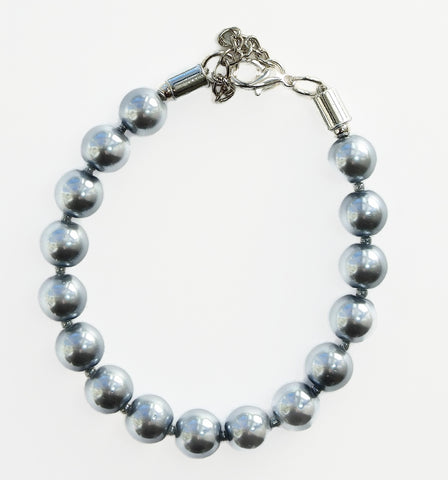 Steel grey pearl bracelet - 17077BR
