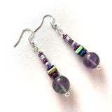 Purple/Green Fluorite Gemstone Necklace - 23103N