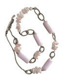 Long Pink Gemstone Necklace - 23102N