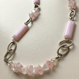 Long Pink Gemstone Necklace - 23102N