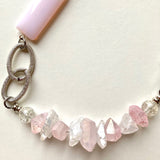 Long Pink Gemstone Necklace - 23102N