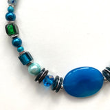 Blue/Green Agate Necklace - 22118N