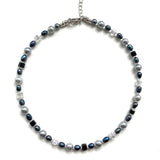 Peacock-Blue Freshwater Pearl Necklace - 22134N